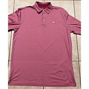 Masters Tech Shirt Mens L Red Augusta National Golf Polo Geometric Performance